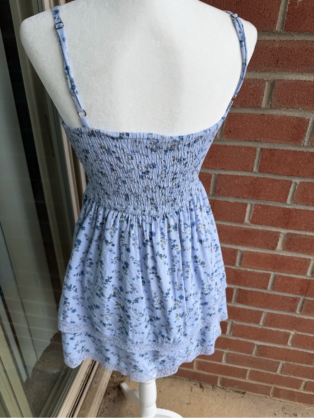 Blue floral mini dress - Picture 3 of 5